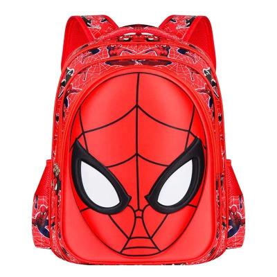 China Waterproof 5-13 Years Kids School Bag Adjustable Shoulder Strap Bookbag Spiderman Backpack Schoolbag Cartoon Red Backpack for sale