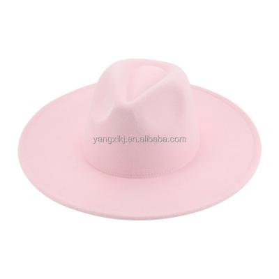 China Wide Brim Womens Winter Mens Hats Cowboy Felted Hats Big Picture Felted Hats 9.5cm For Women for sale