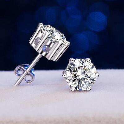 China Real Pure FASHION FASHIONED 925 Sterling Silver Diamond Jewelry Earring Stud for sale