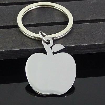 China Fashion Jewelry Blank Stainless Steel Apple Tag Key Chain for sale