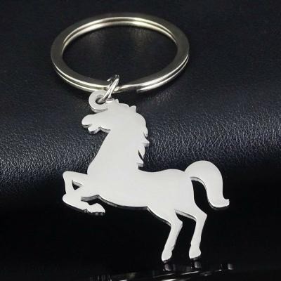 China Fashion Jewelry White Stainless Steel Horse Tag Key Chain for sale