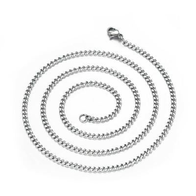 China FASHIONABLE 316L Stainless Steel Silver Gold Black Curb Chain Necklace Chain for sale