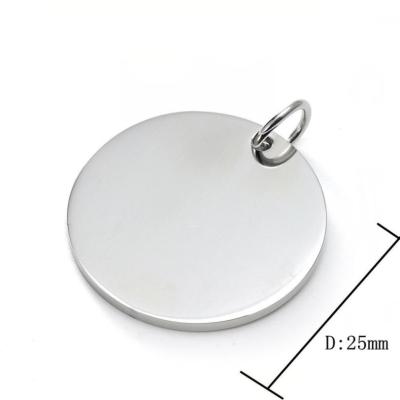 China CLASSIC Stainless Steel Silver Color Round Empty Disc Charm For DIY Jewelry Making for sale