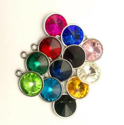 China Elegant Hot Sale Gift Glass Crystal Pendant Necklace 6MM Birthstone Charms for sale