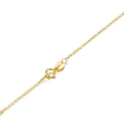 China CLASSIC Solid Real 18K Gold Real Gold Oval Cable Link Necklace Jewelry Chain for sale