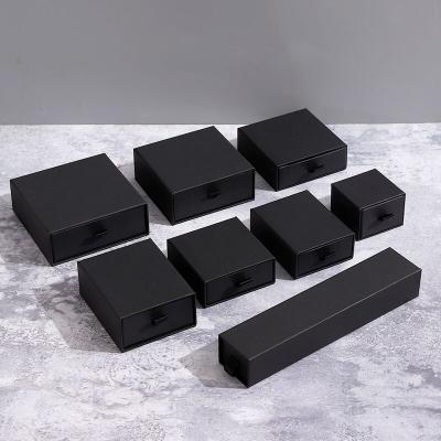 China Unique Rose Black Eco-friendly White Cardboard Paper Jewelry Box For Earrings Necklace Bracelet Display Gift Drawer Jewelry Packaging Box for sale