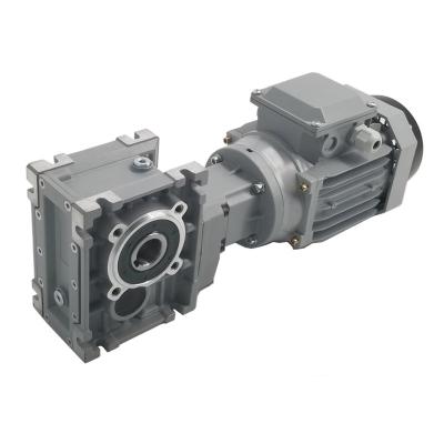 China Hotels KM Series Hypoid Gear Reducer Motor Gear Gearbox With Electric Motor for sale