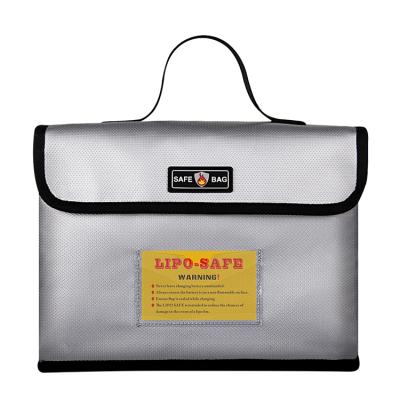 China Zipper Closed Outdoor Power Packaging Lipo Flame Retardant Explosion Proof Safe Carry Bags Batteries Fire Retardant Storage Bag for sale