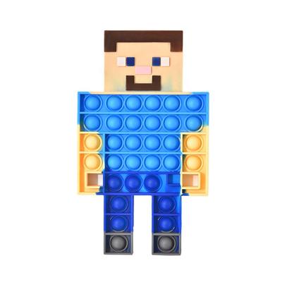 China Silica Gel Steve Square Man New Bubble Push Jumping Minecraft Jumping My World Wiggle Him Toy for sale