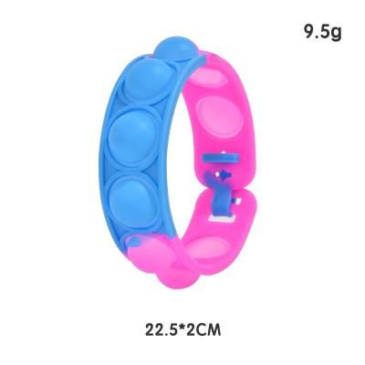 China Silica gel size quality silicone push bracelet jumping bubble it stress to relieve to stir sensory toy bracelet for sale