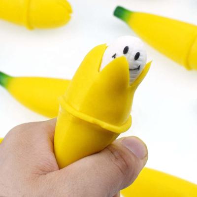 China New Tpr Push Noise Relaxing Fruit Banana Squeeze Toys Anti Banana Stress Restless Person Toys Ball for sale