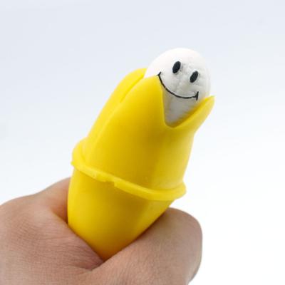 China New Tpr 2021 Squeeze Banana Busy Person Toy Effort Push Banana Toy For Pressure Release for sale