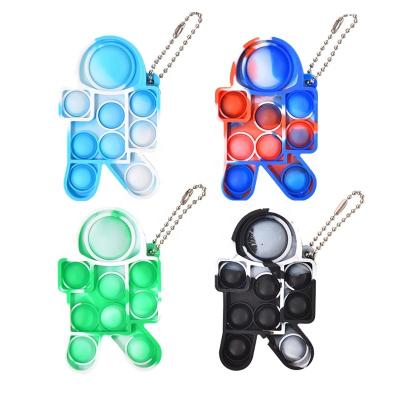 China Silicone Little Astronaut Mini Jumping Person Toy Astronaut Jumping Key Chain Boys Jumping Key Chains for sale