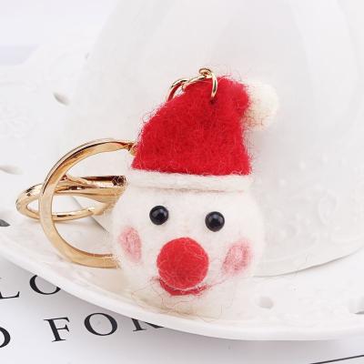 China 2021 Reindeer Moose Handmade Plush Christmas Cloth Small Plush Deer Key Chain Accessories for sale