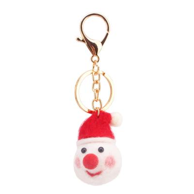 China 2021 New Mini Gift Cute Cartoon Christmas Key Chain Santa Deer And Snowmen Keychains Small Keychains for sale