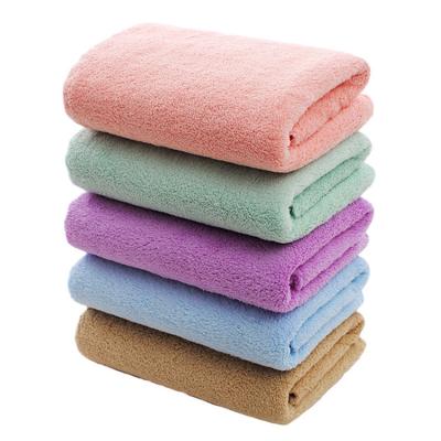 China Strong Fluffy Lint Free Disposable Microfiber Coral Fleece Towel Water Absorption Face Towel for sale