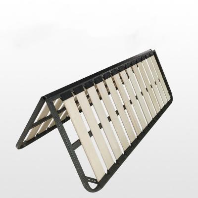 China Modern Bed Frame Folding Panel Bed Frame Tatami Steel Frame Thick Solid Wood Customized Bedstead for sale