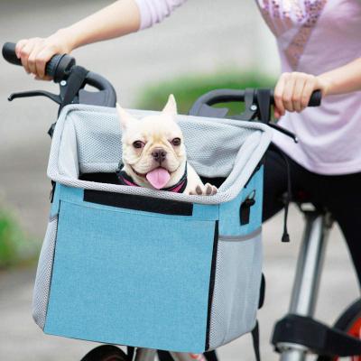 China Outdoor Travel Bike Sports Cat Dog Carrier Bicycle Front Basket Bicycle Pet Carrier en venta