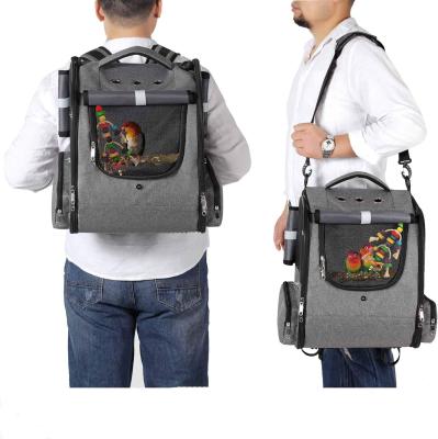 Chine Airplane Approved Mesh Breathable Travel Pet Bag Bird Parrot Carrier animal cages bird backpack carrier à vendre