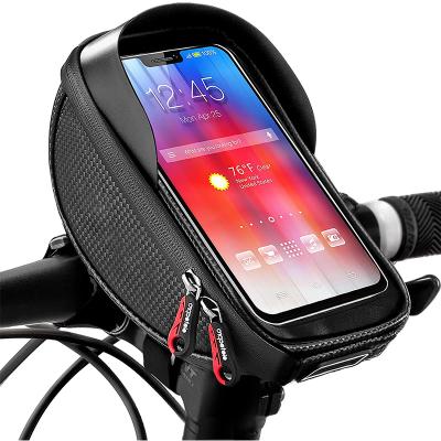 China Customized Bike Phone Bag Bicycle Handlebar Case Bicycle Front Frame Phone Holder Cycling Bags Waterproof Bike Phone Bag zu verkaufen