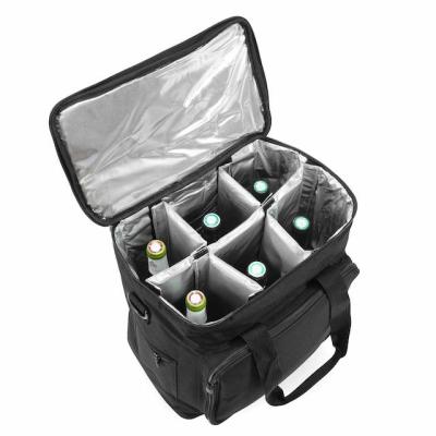 중국 Wine Bottle Cooler Bag Insulated Cooler bag With Glasses And Removable Dividers 판매용