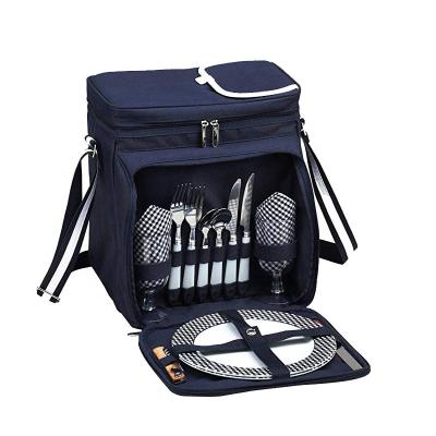 China Outdoor portable picnic bag set camping picnic bag backpack insulated picnic bag Te koop