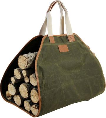 Κίνα Indoor Fireplace Stove Accessories Firewood Totes Log Holders Carrying for Outdoor Large Canvas Log Tote Bag Carrier προς πώληση