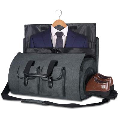 China Custom Small Black Rolling Garment Bags Suit Set With Shoe Compartment 2 in 1 garment travel bag Te koop