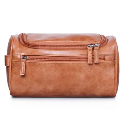 China High Quality Travel Cosmetic Bag Toiletry Bag Handmade Classic Leather Men Wash Bag for sale