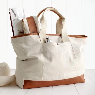 China custom logo premium quality large canvas tote shoulder bag canvas tote bag shopping Te koop