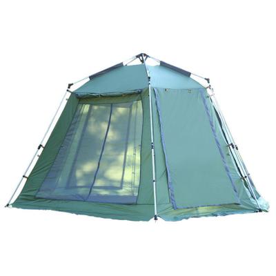 China Durable People Camping Tente De Luxe Telescopic Automatic Batwing Tents Aluminum Alloy 6 Tent With Room for sale