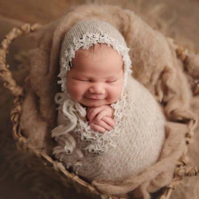 China Baby European and American mohair wrap style newborn photography props props baby wrap blanket hat photo newborn props for sale