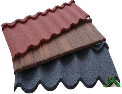 China Modern Color Metal Roof Tile Stone Stone Coated Steel Roofing Tile Production for sale