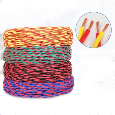 China Other Zr 300v Rvs Cable Fire Alarm Cable Power Wire 2 Core 0.75mm 1.0mm 1.5mm 2.5mm Electrical Bare 4mm Twisted Copper Wire for sale