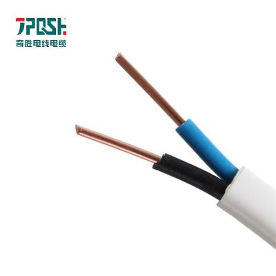 China Gray Indoor PVC Cables BVVB 2.5MM2 1.5MM2 Copper Core Flat Electrical Cable Cables Twin+earth Cables for sale