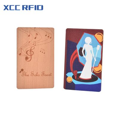 China Wooden Card Laser Engraved Eco Friendly Ntag213 Chip Smart NFC RFID Wooden Card for sale