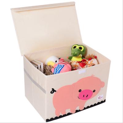 China Large Sustainable Stackable Oxford Cloth Storage Box Bin With Handle For Kid Toys for sale