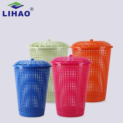 China CLASSIC Wholesale Plastic Plastic Laundry Basket Round Dirty Clothes Laundry Hamper With Cover for sale