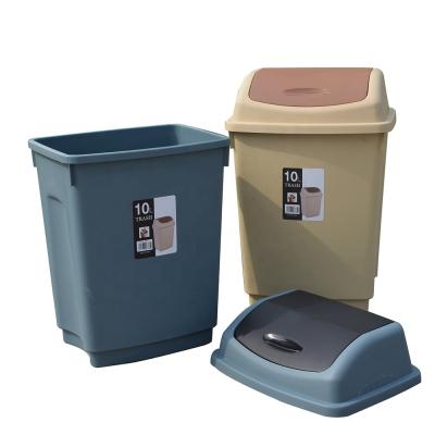 China Kitchen Trash Bin Waste Bins Waste Management Storage Bucket Viable Plastic Push Lid 10L Home Office Use for sale