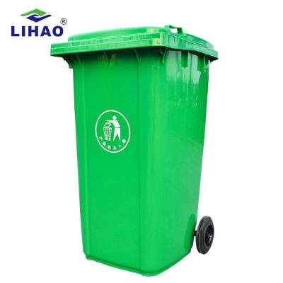 China Hot Selling 360 Liter Rolling Cover Sustainable Type Rectangular Large Waste Bin Sustainable Trash Can For Street Use Left Hand for sale