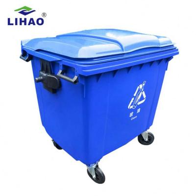 China Viable Best Price Red Blue Plastic 1200*1060*1370mm Large Capacity 1100L Mobile Waste Bin With Wheel for sale