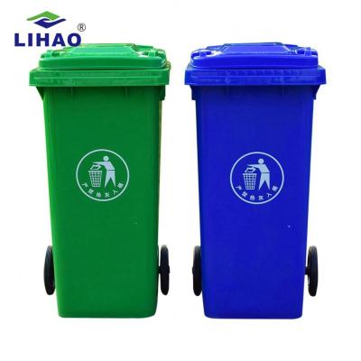 China Wholesale 80L Sustainable Outdoor Plastic Cover House Plastic Recycling Square Bin With Wheels Plastic Waste Bin for sale