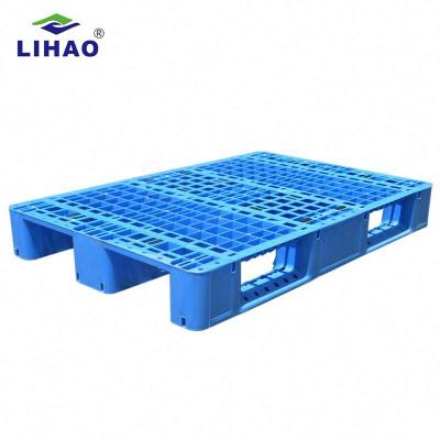 China Custom Factory Supply Euro Pallet 3 Skids Single Sided HDPE Plastic Pallet 1200x800 for sale