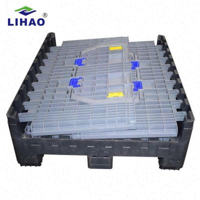 China Warehouse Storage 1200*1000mm Customized Recyclable Plastic Pallet Box Collapsible Pallet Box Folding Bin for sale