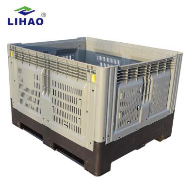 China Mesh 1200*1000*810mm Large Logistics Industrial Solid Durable Plastic Shipping Crate for sale