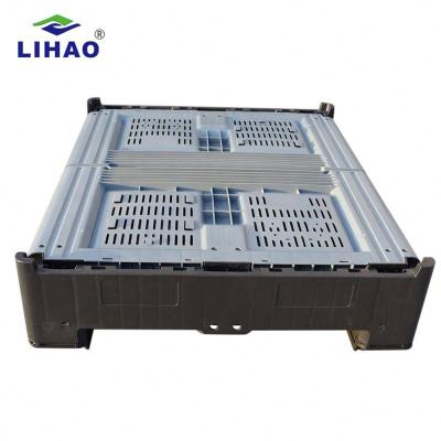 China Mesh Wholesale Folding Plastic Fruit Vegetable Storage Crates 1200*1000*760mm Folding Crates for sale