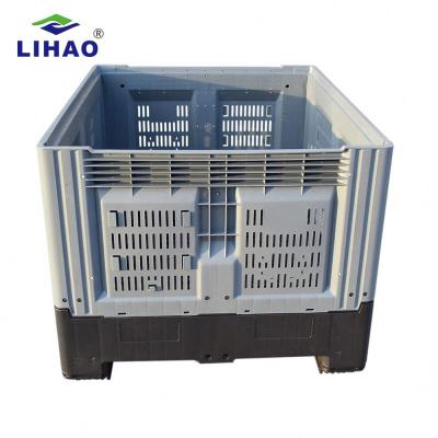 China Heavy Duty Customized Size 1200*1000*810mm Transparent Mesh Box Plastic Collapsible Crate for sale