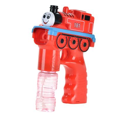 China High quality ABS factory direct sale cartoon style solid color train bubble gun Thomas bubble gun small for sale