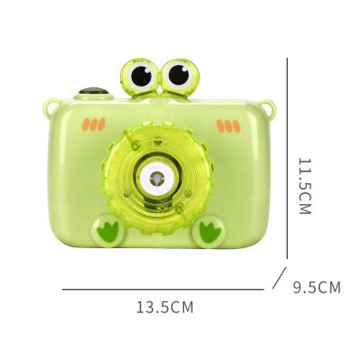 China ABS& Liquid Free PS Made In China High Quality Plastic Material Solid Color Electric Frog Bubble Camera With Light And Music for sale