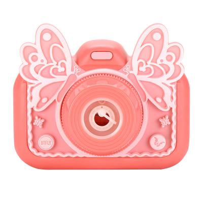 China Liquid free ABS made in China high quality solid color motorized butterfly bubble soft camera with light and music for sale